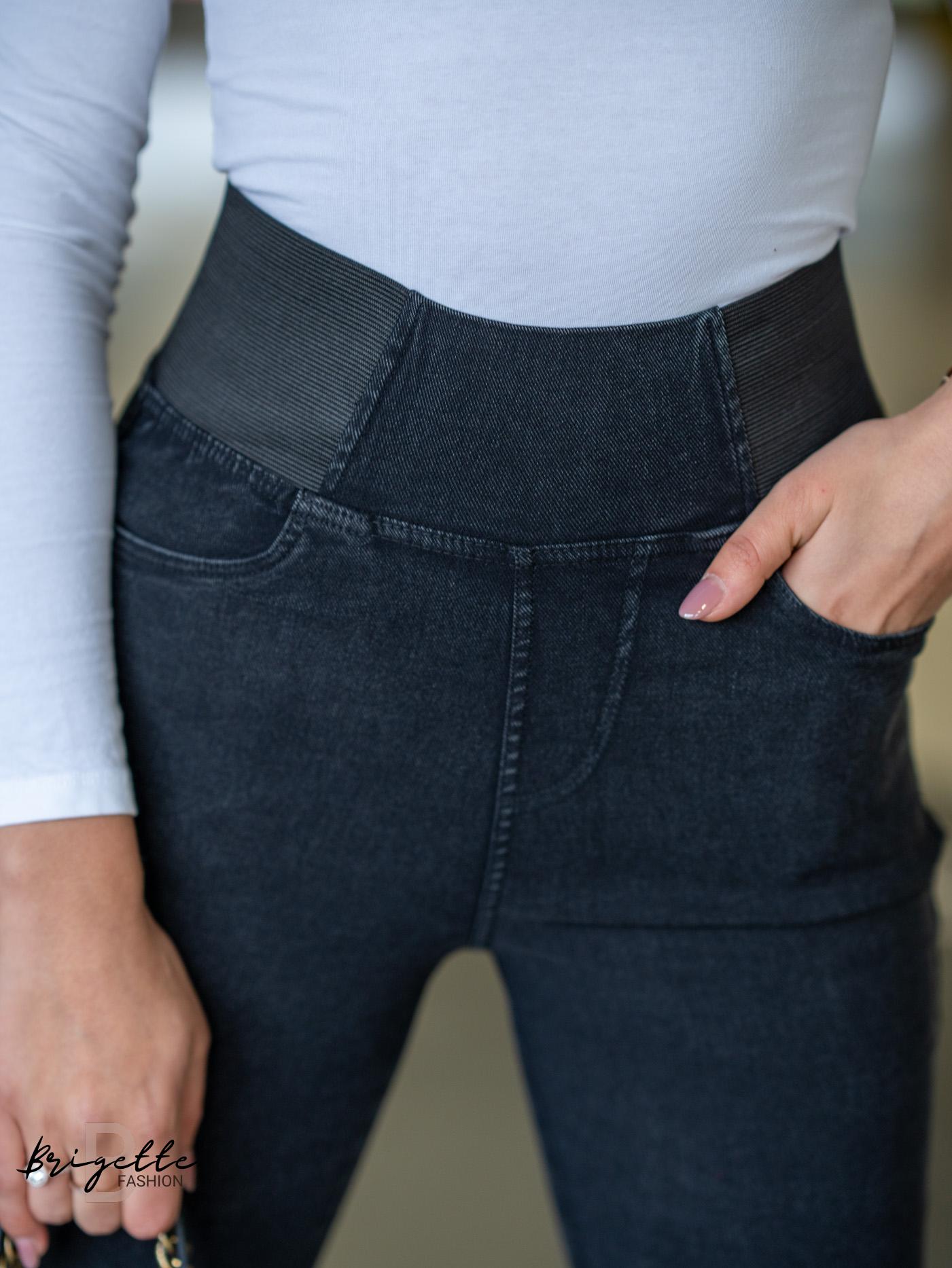 Šedočerné jeggings 