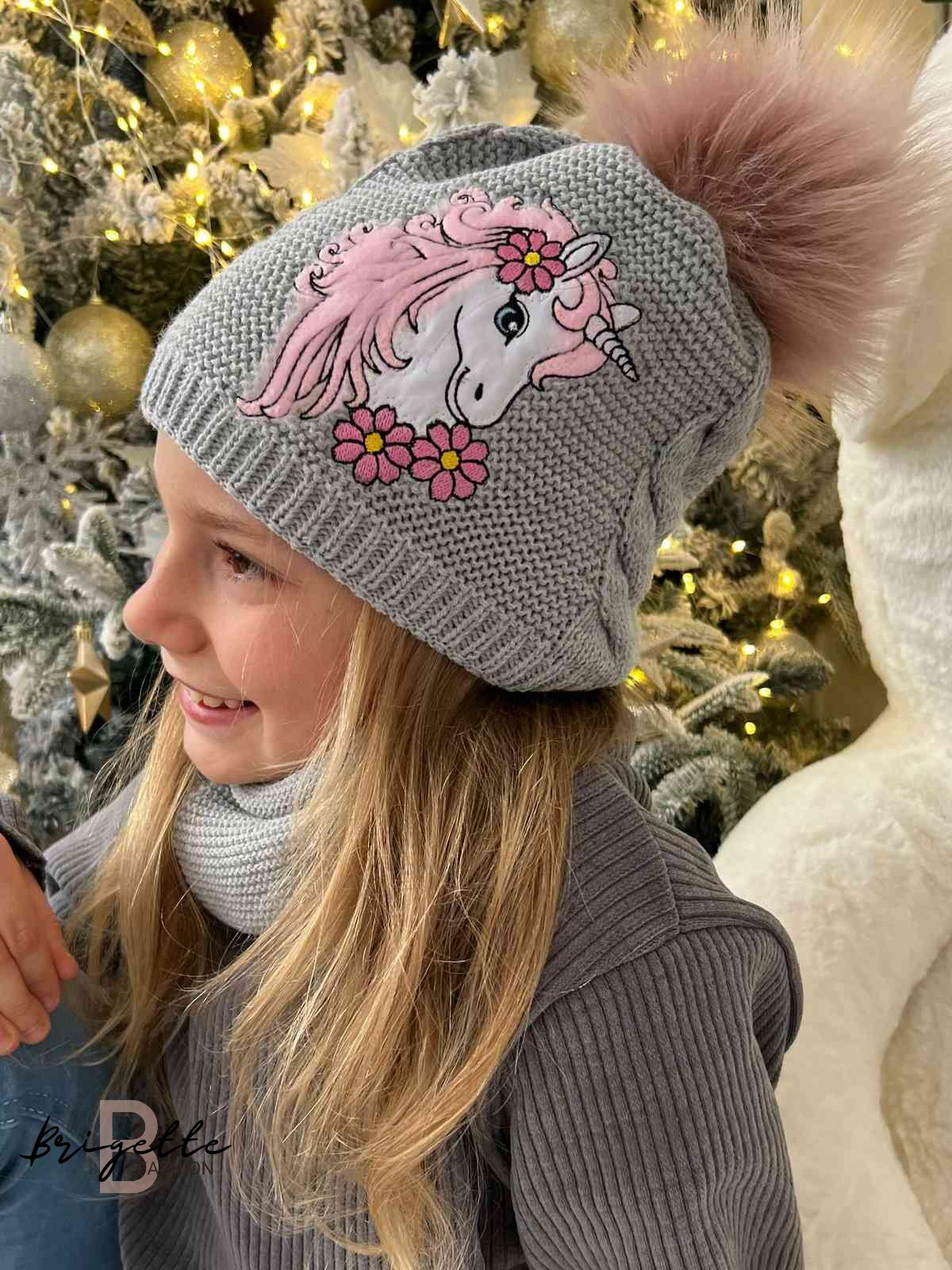 Dětský komplet Unicorn šedý