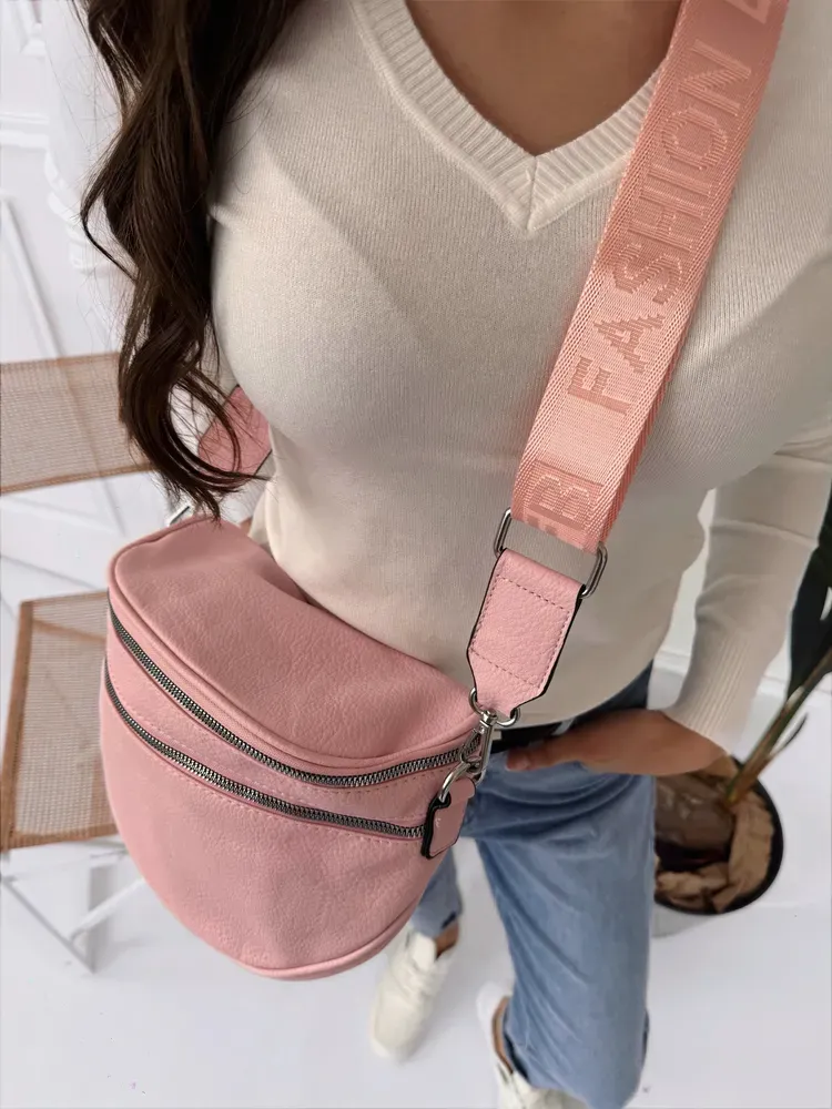 Crossbody z eko kůže růžové