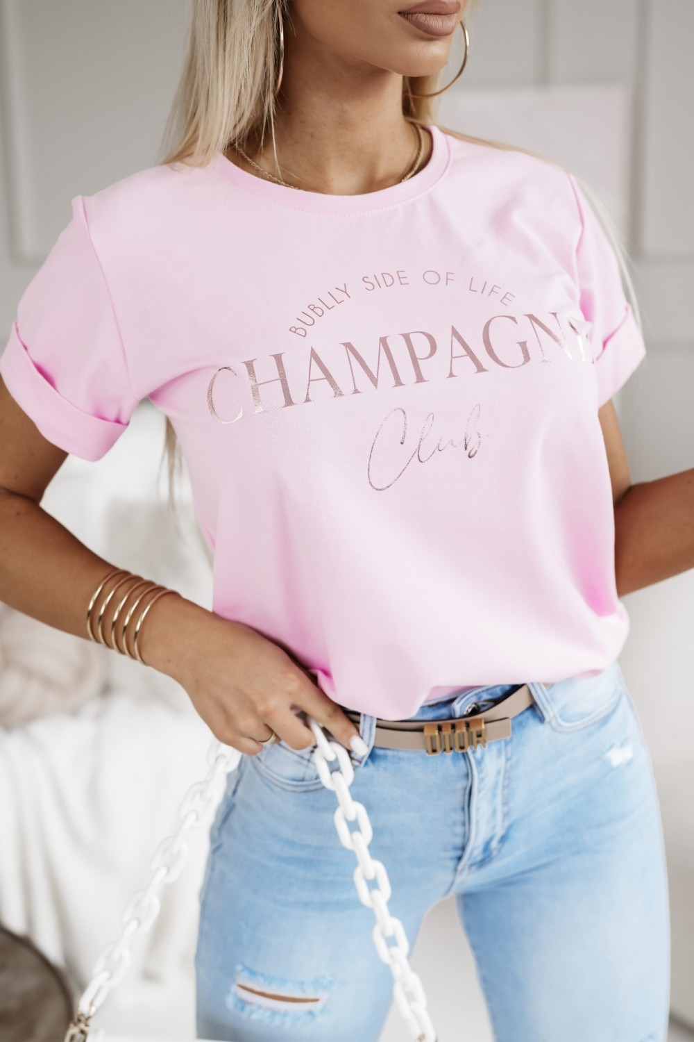 Tričko Champagne Club růžové