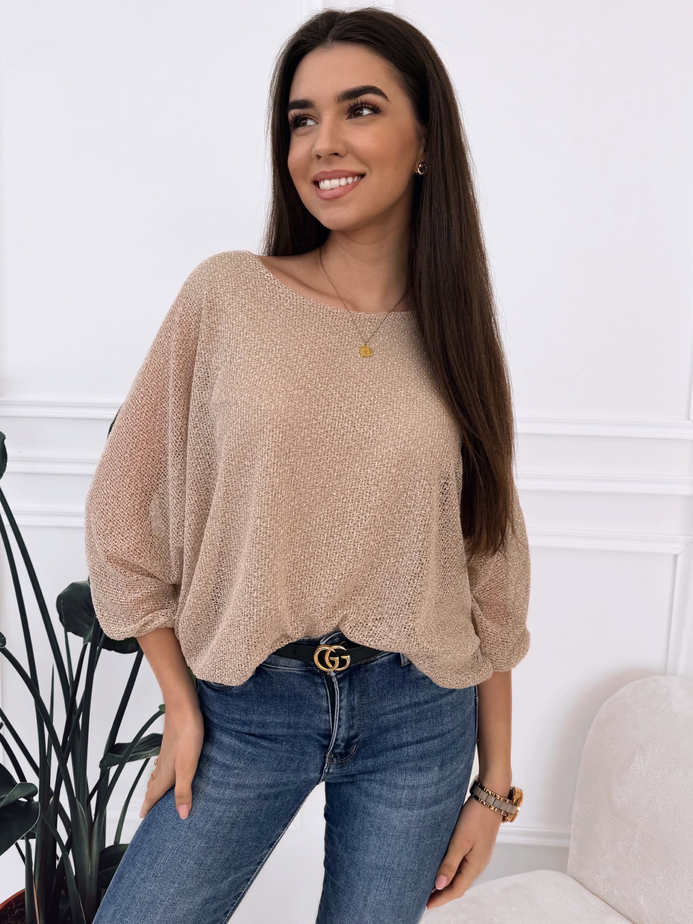 Jarní svetřík Pastel hnědý