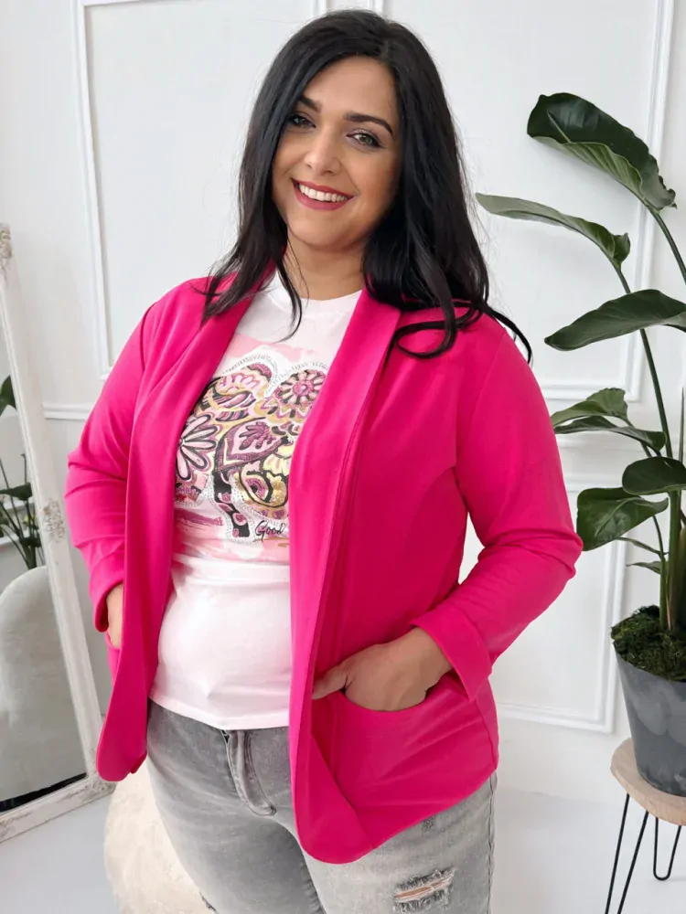 Sako bez podšívky Elitte fuchsiové