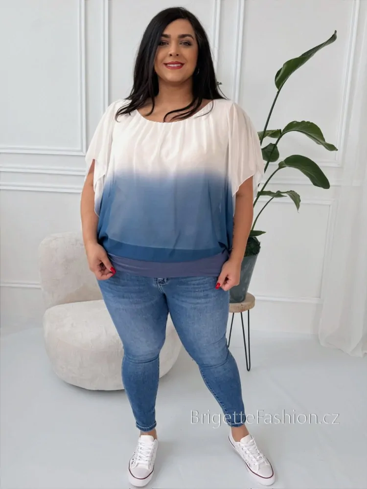 Halenka Ombre tmavě modrá