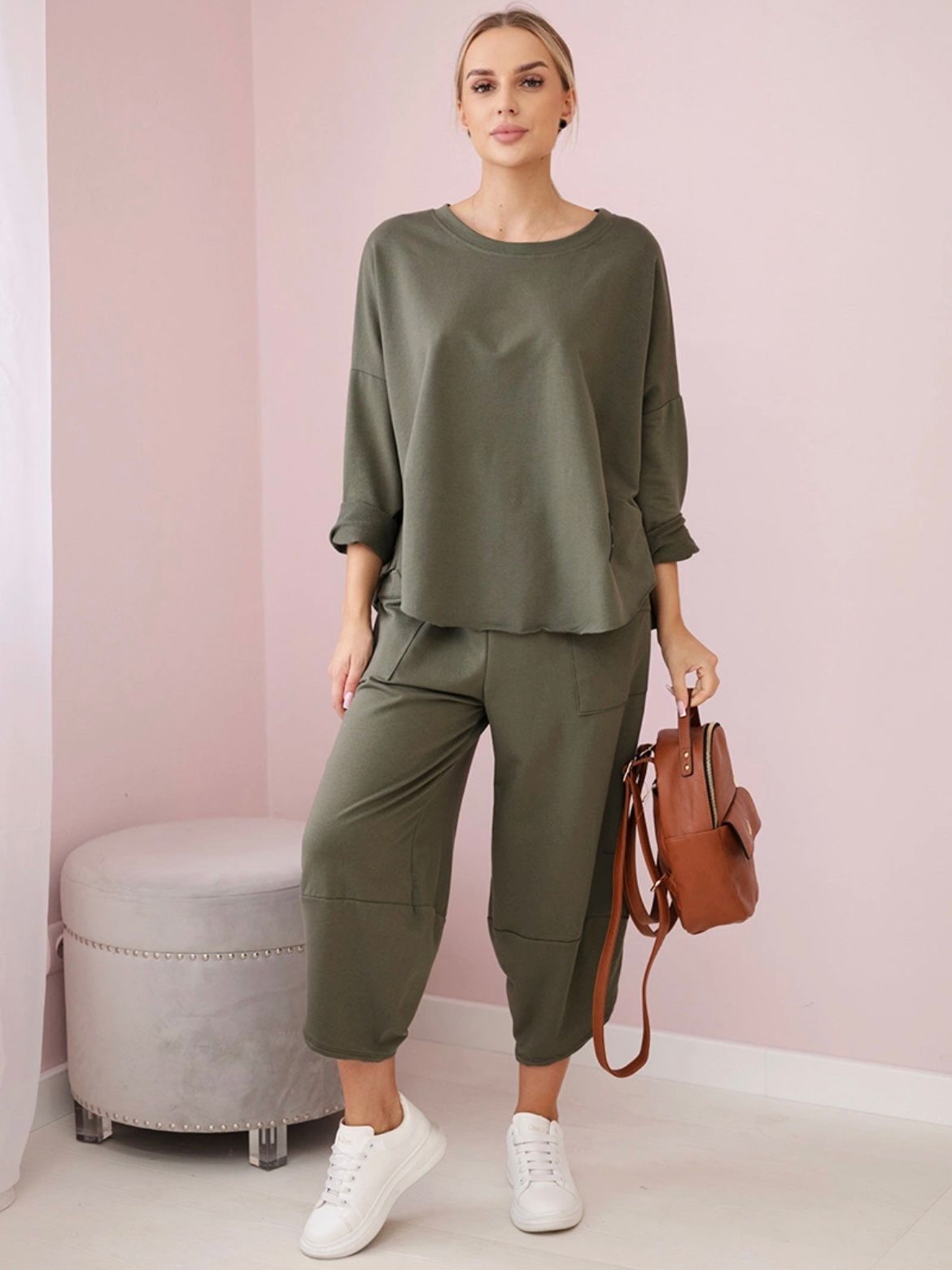 Bavlněný komplet Natural khaki