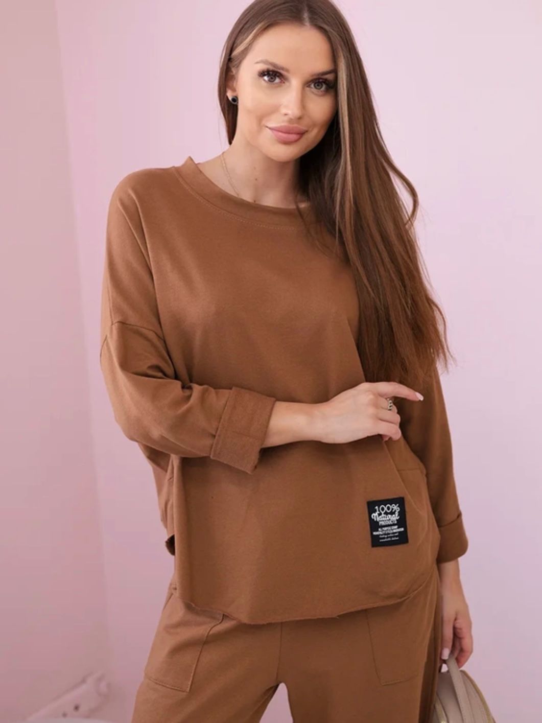 Bavlněný komplet Natural hnědý