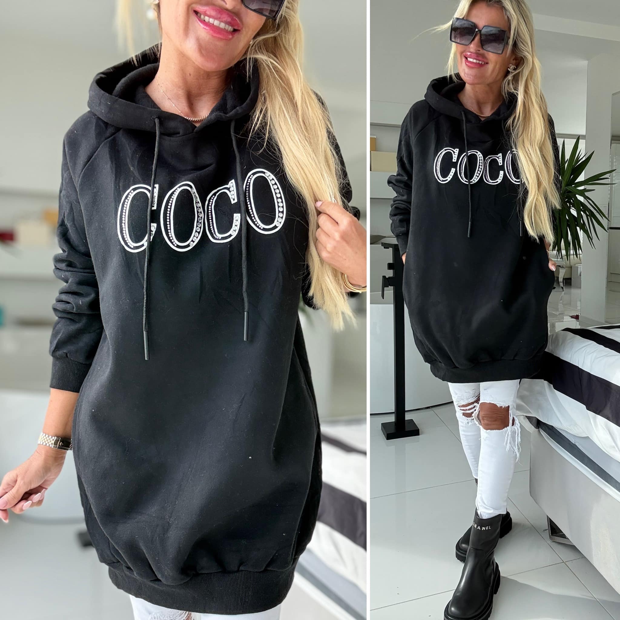 Vyteplená mikina COCO černá