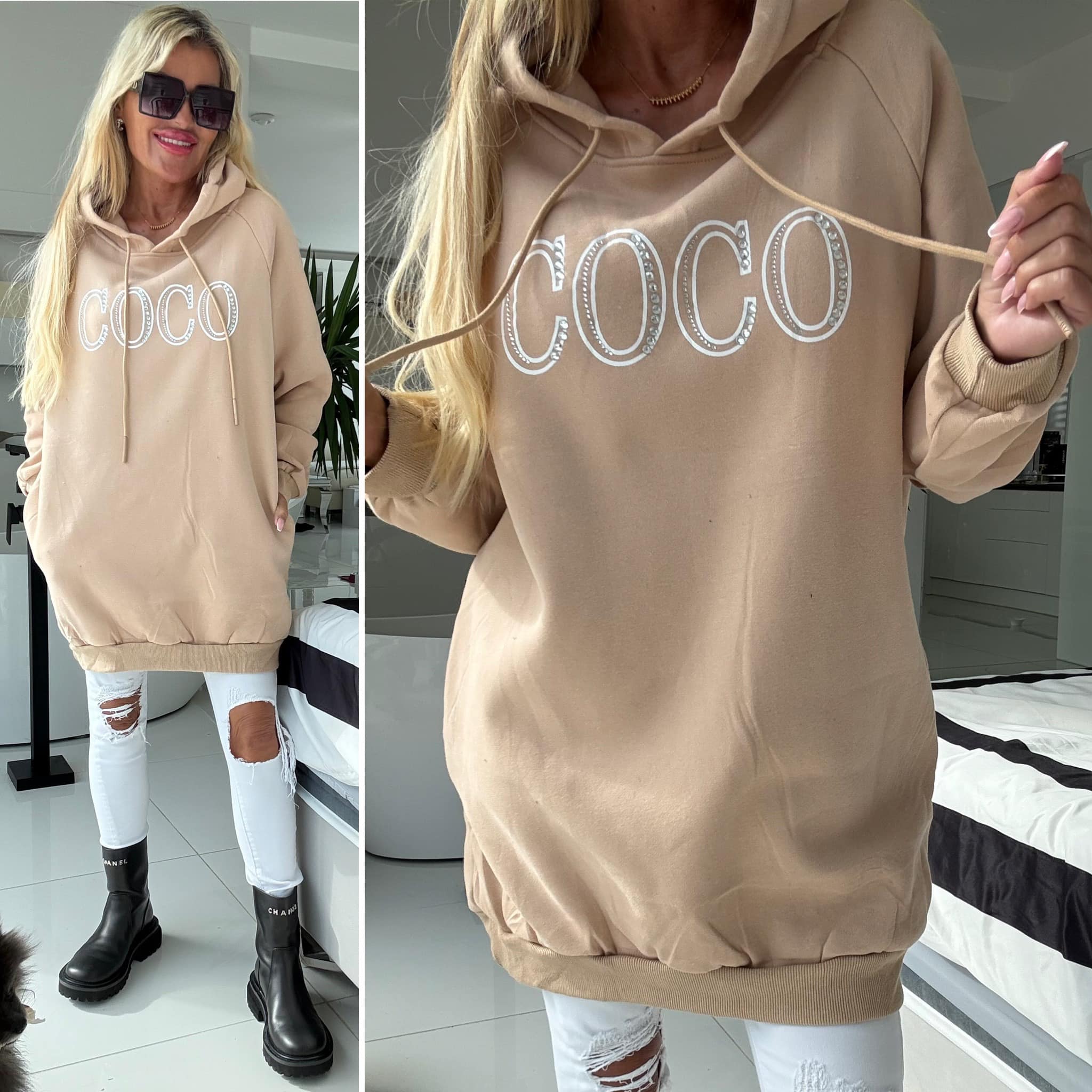 Vyteplená mikina COCO béžová