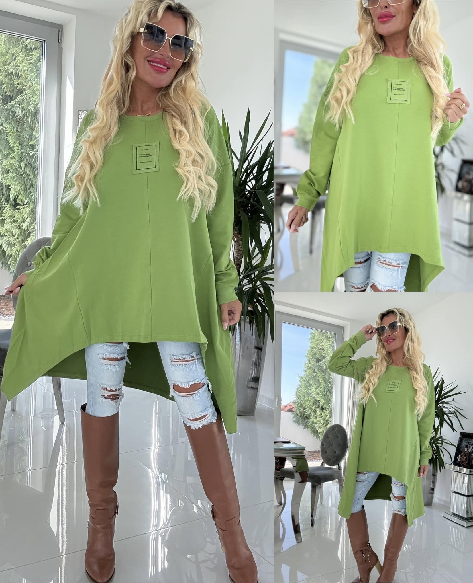 Oversize tunika Relevace oliva
