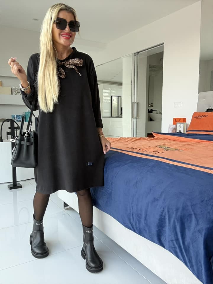 Oversize hlaďoučká hřejivá tunika černá