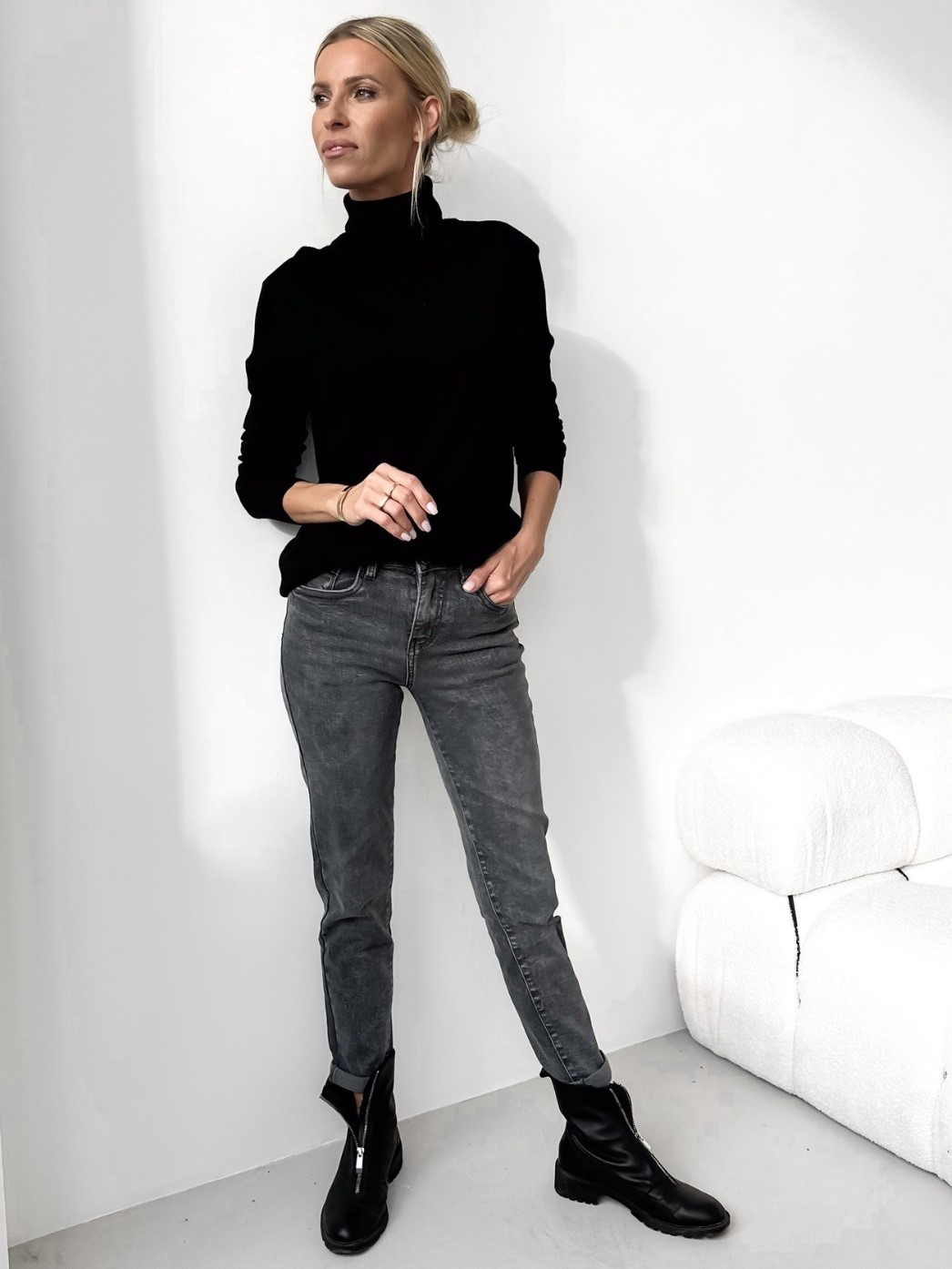 Oversize Basic rolák černý