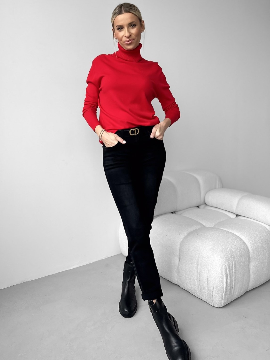 Oversize Basic rolák červený