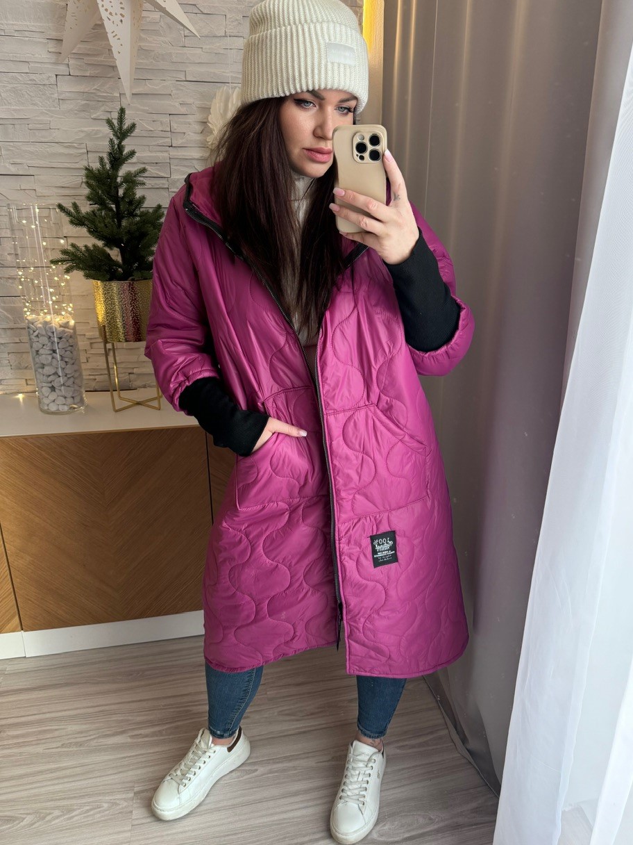 Přechodová bunda malinová