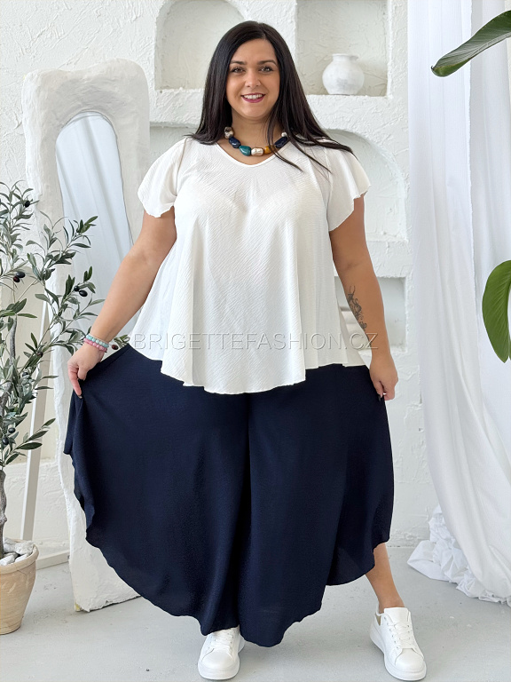 Volné kalhoty Summer s výkrojem černé