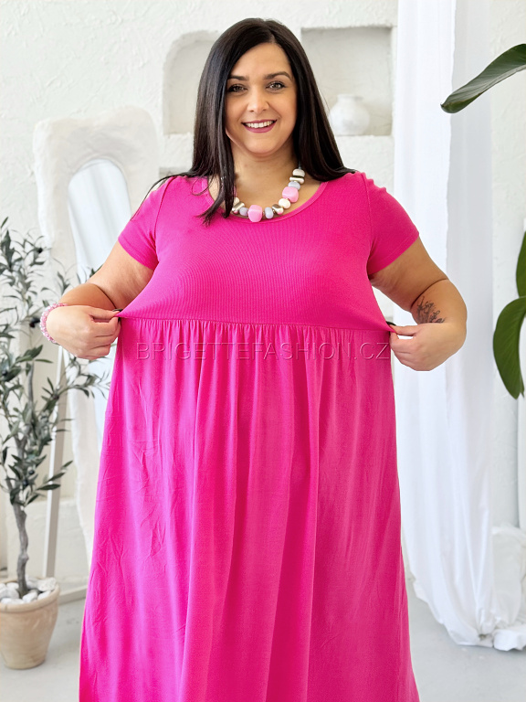 Maxi šaty Basic Free fuchsiové