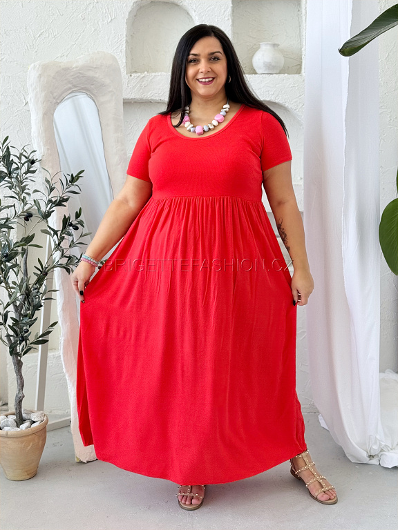Maxi šaty Free do 4XL červené