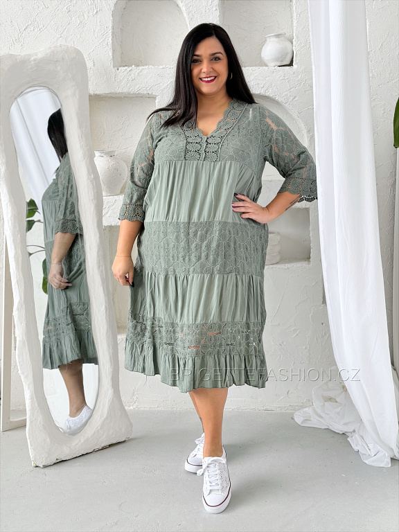 Krajkové šaty Plus size Holiday khaki