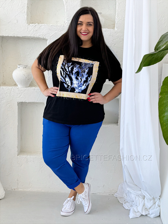 Tričko Plus size "Corals Sea" černé