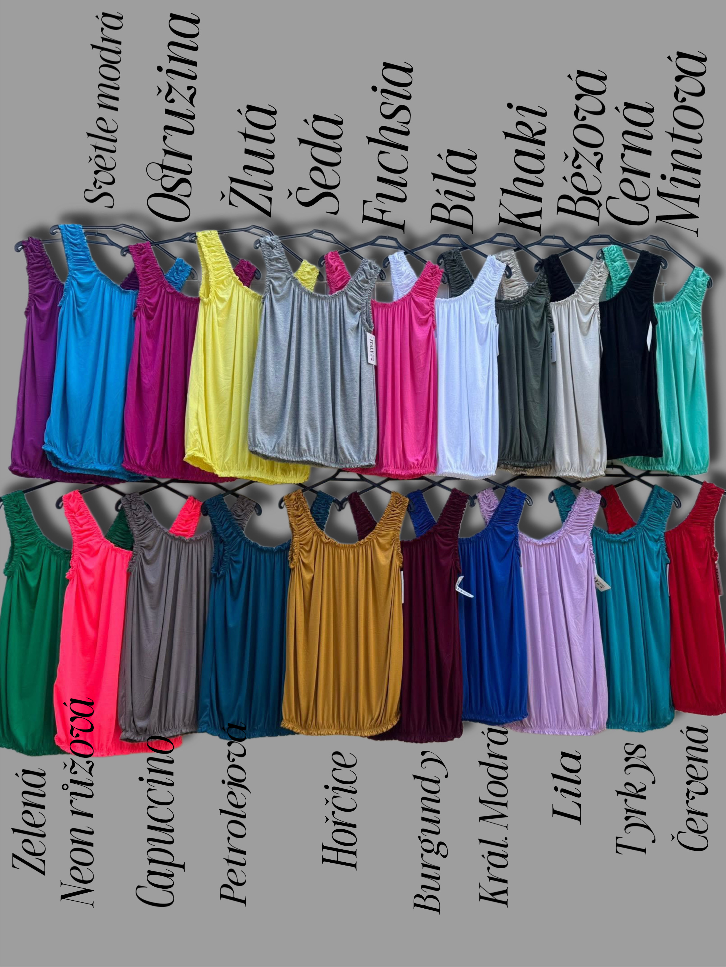 Elastická super tílka do 3XL - výběr barvy po rozkliknutí