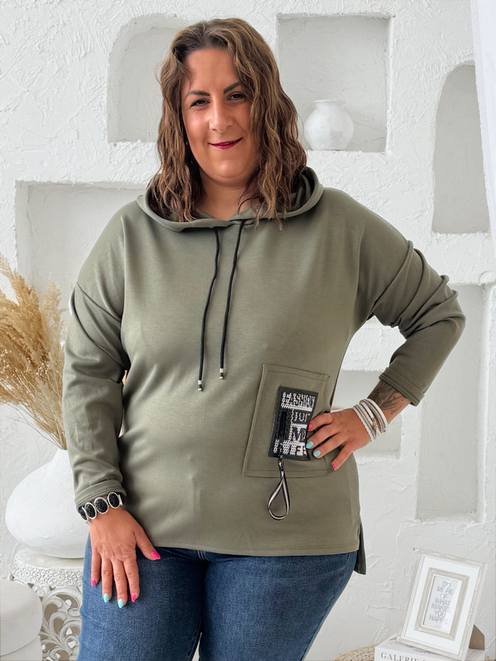 Mikina Symbol máslová do 2XL khaki