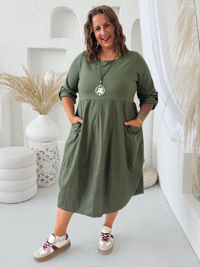 Balonové šaty Emma khaki do 3XL
