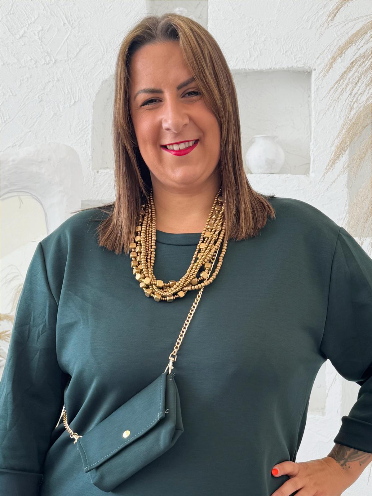 Zlatý náhrdelník dřevěný lehký 