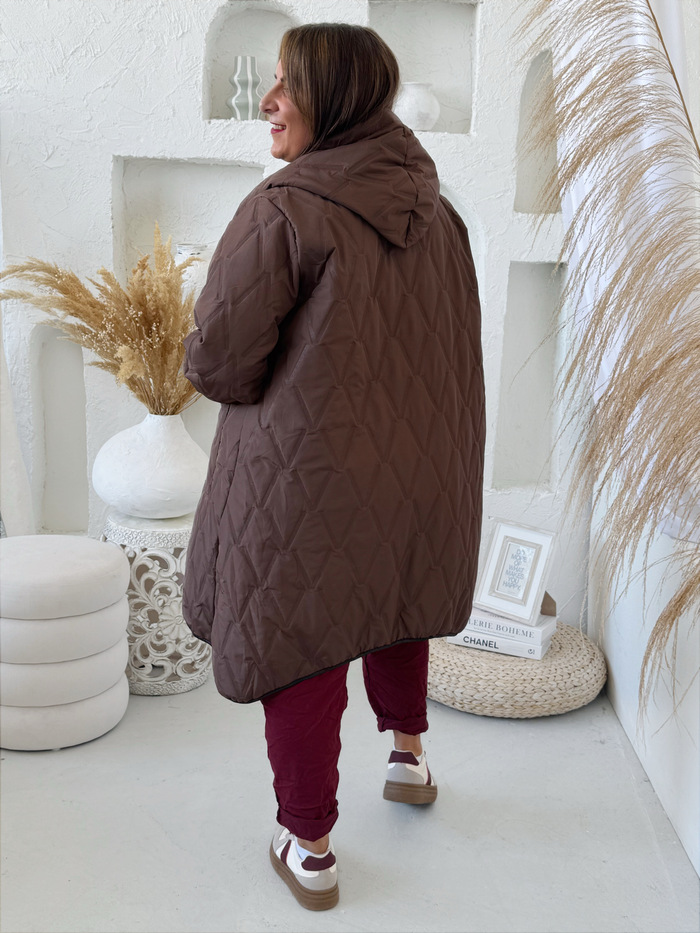 Přechodová bunda One Symbol do 4XL - čokoládová