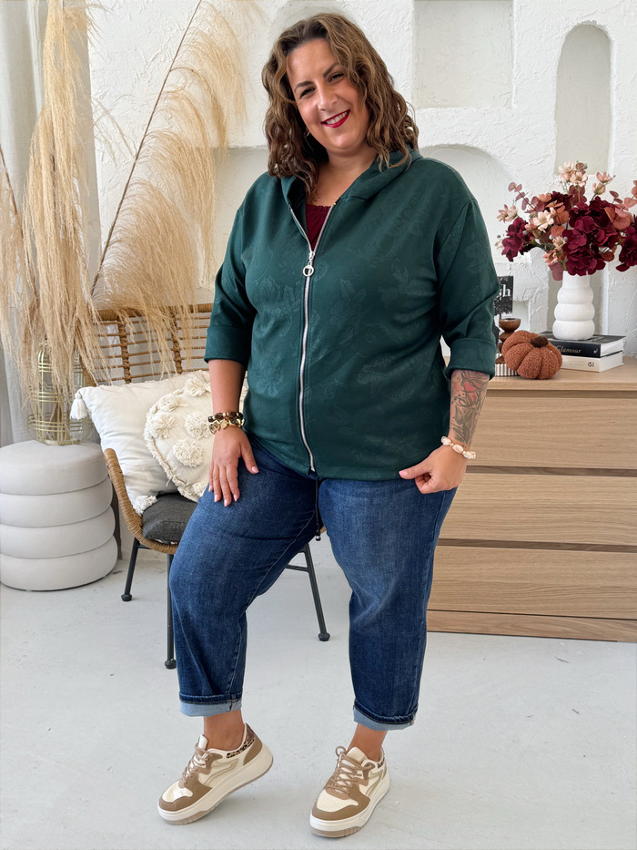 Mikina Brokat smaragdová do 3XL