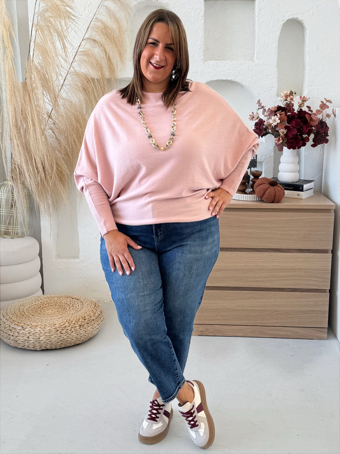 Superelastický svetr Emily hřejivý, tenký do 4XL fuchsia
