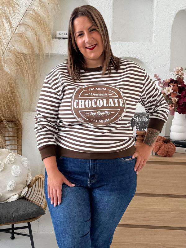 Mikina Chocolate do 3XL hnědá