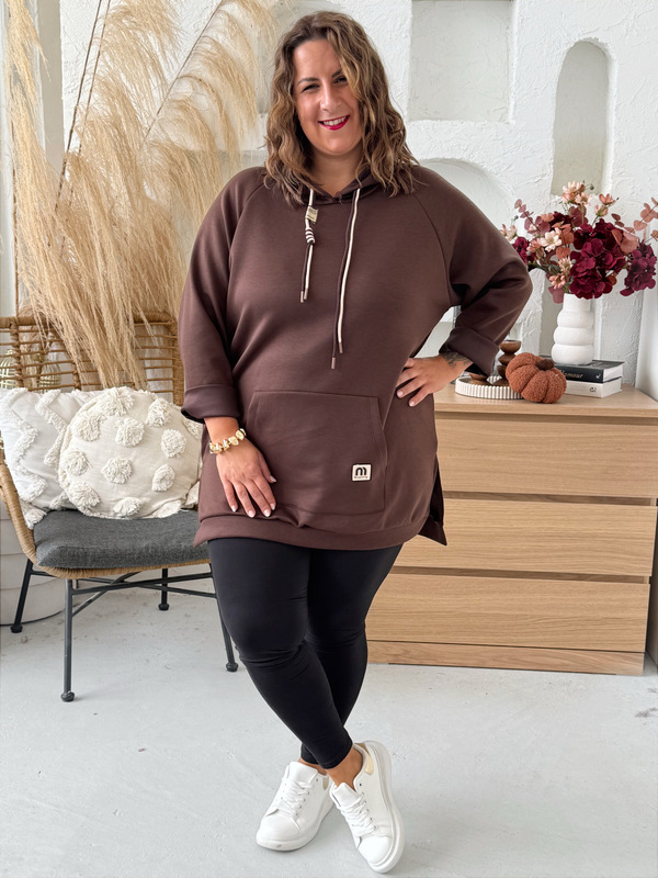 Máslová mikina Bella do 4XL čokoláda