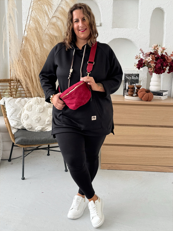 Máslová mikina Bella do 4XL černá