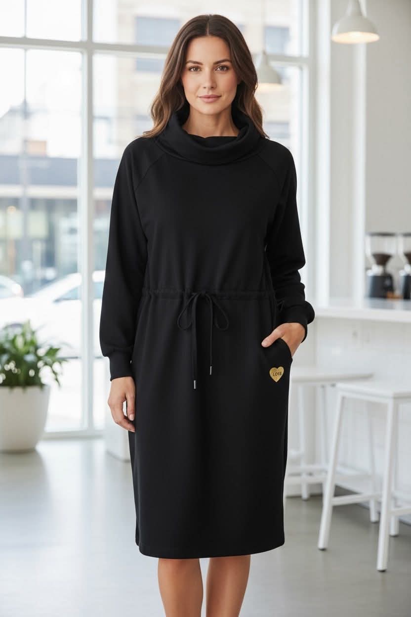 Mikinošaty s regulovatelným pásem - černé 