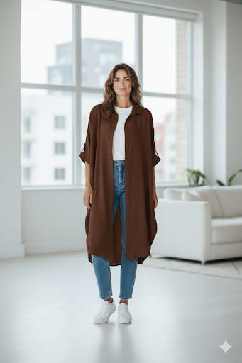 Košilové šaty Betty - čokoláda 