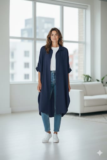 Košilové šaty Betty - tmavě modrá 