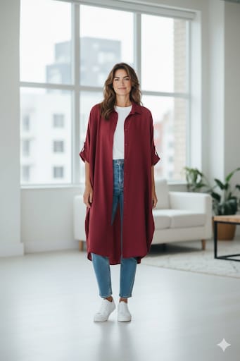 Košilové šaty Betty - vínová 