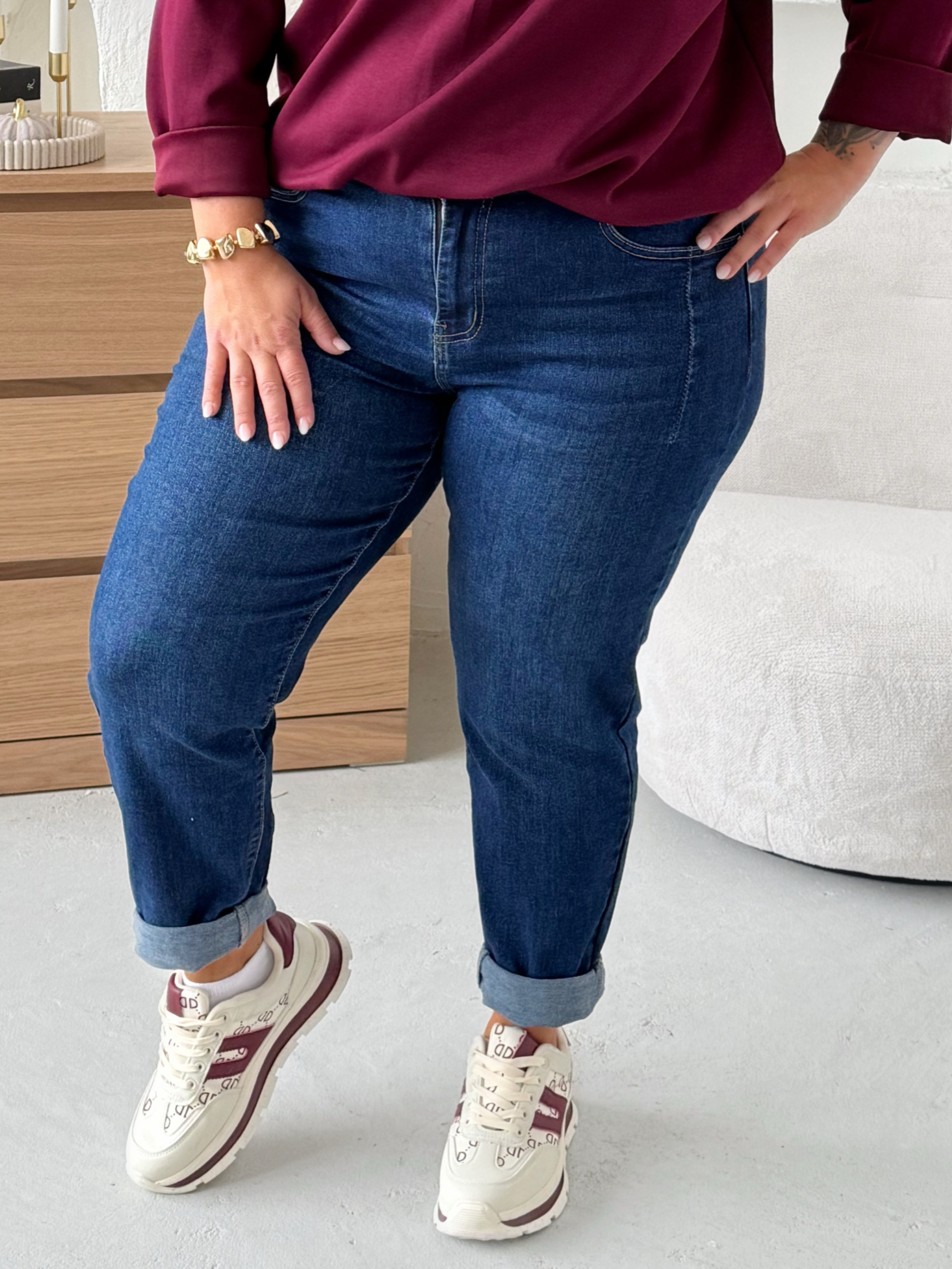 Elastické džíny Mom fit Line vel.34