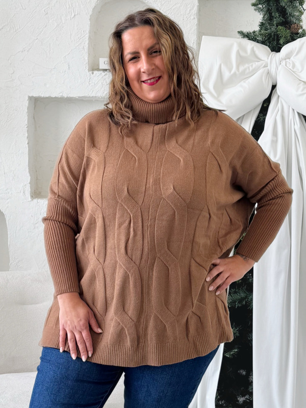 Tunikový rolák Luxury do 4XL camel