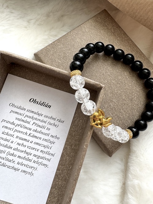 Náramek energie z minerálů Obsidián Angel