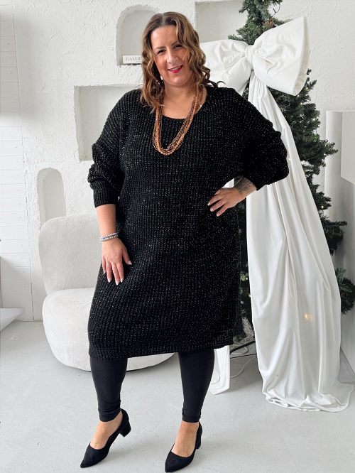 Svetrové šaty Maxima do 4XL - červené