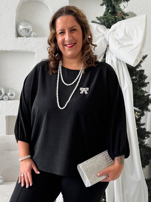 Halenka Sparkle do 4XL - černá