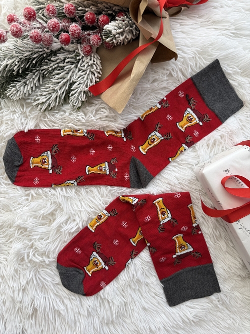 Pánské ponožky Pivo pro milovníky piva červené