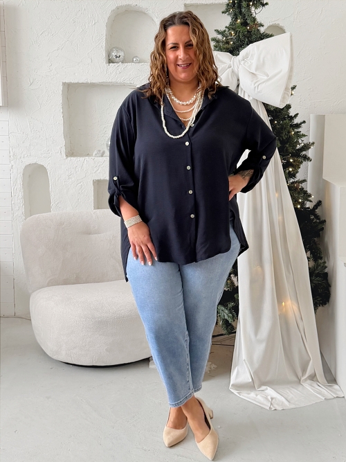 Košile Linda do 4XL - černá