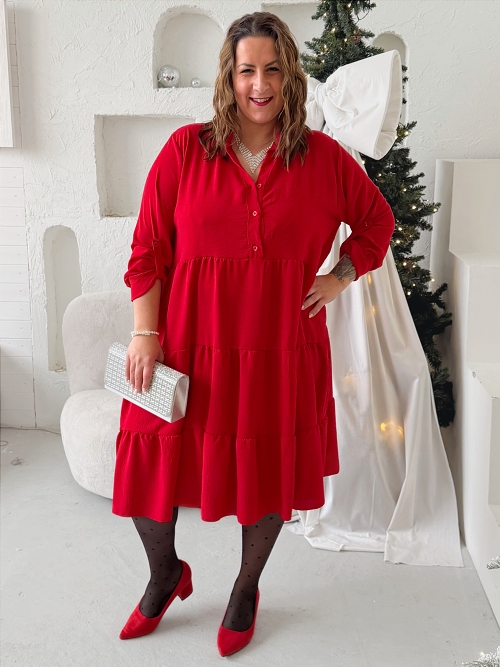 Áčkové šaty Blanca do 4XL - červené