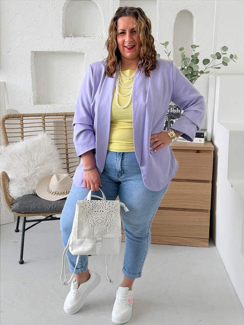 Sako větší velikost s podšívkou lila