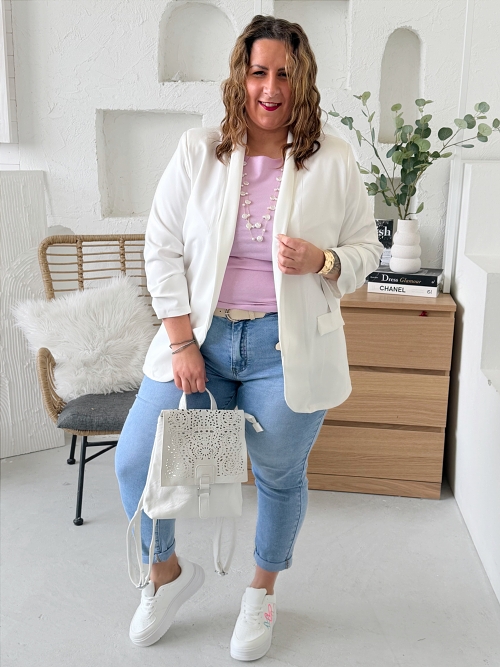 Sako větší velikost s podšívkou a bílé