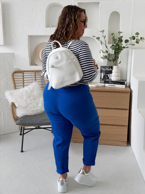 Elastické kalhoty Siera do 4XL královsky modré