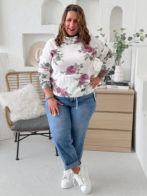 Mikina Roses květy do 3XL