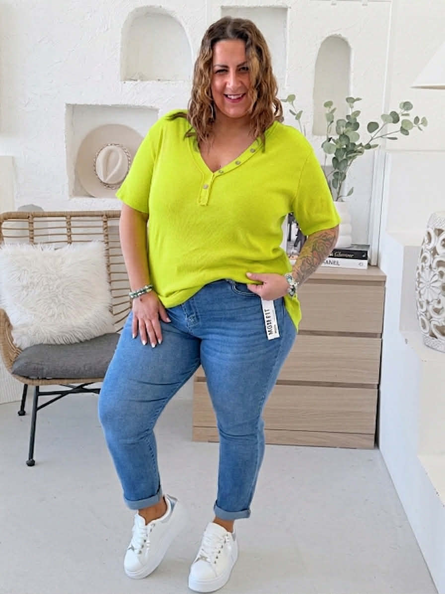 Stylové tričko Robin do 4XL - limetka