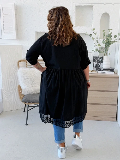 Košilové šaty Suzie do 4XL - černé 
