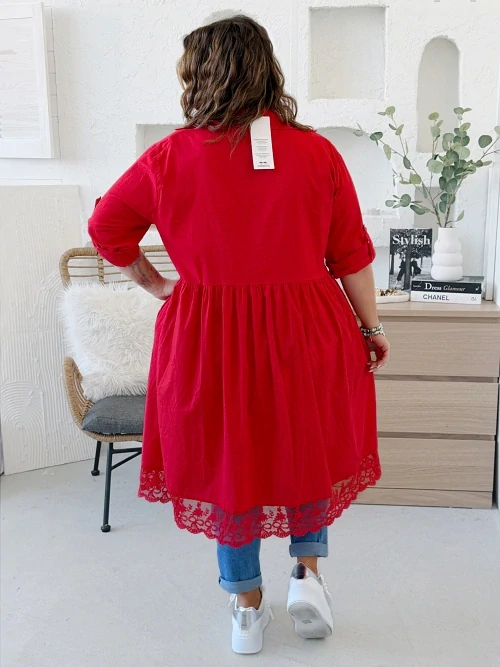 Košilové šaty Suzie do 4XL - červená 